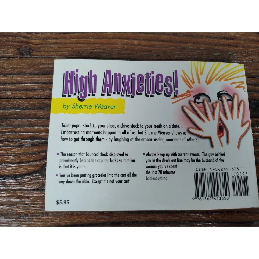 High Anxieties Book Sherrie Weaver 98 Vtg‎ Most Out Of Embarrassing Moments Rare